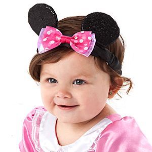 Minnie Mouse Ear Headband for Baby with Pink Bow
