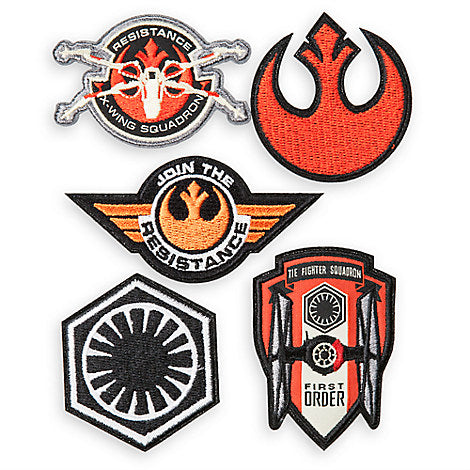 Authentic Disney The Force Awakens Self-adhesive Embroidered Badges Set